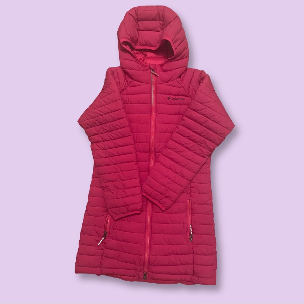 Hot Pink Columbia Hooded Puffer Coat